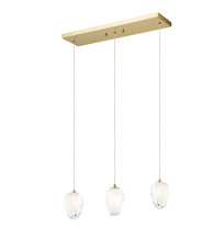 Bethel International Canada YS97C20G - 3-Light Gold Chandelier With White Glass Shades